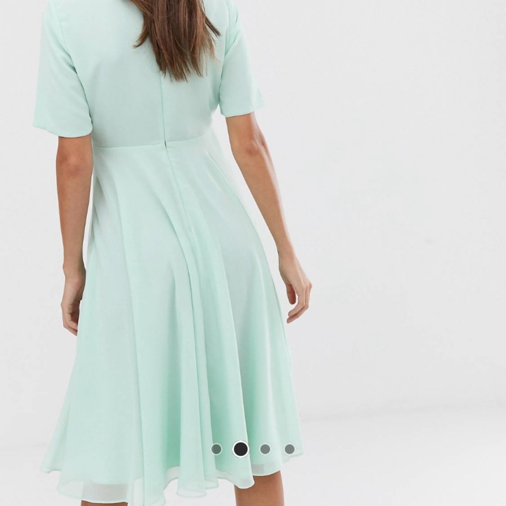 Asos Mint Embellished Neckline Midi Dress